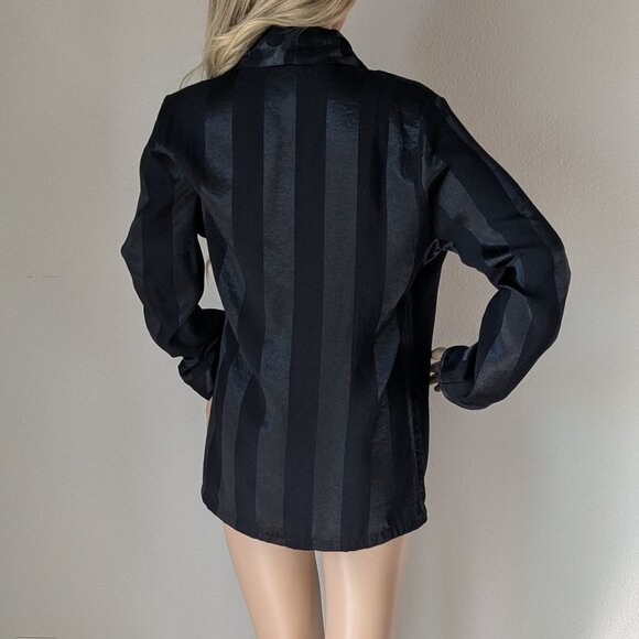 Victoria's Secret Wrap Tie Kimono Robe Striped Polka Dot Satin XS/S - Picture 2 of 12